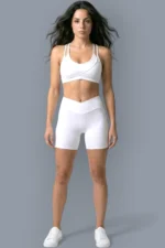 Off White Nahtloses Set - Oberteil + Shorts