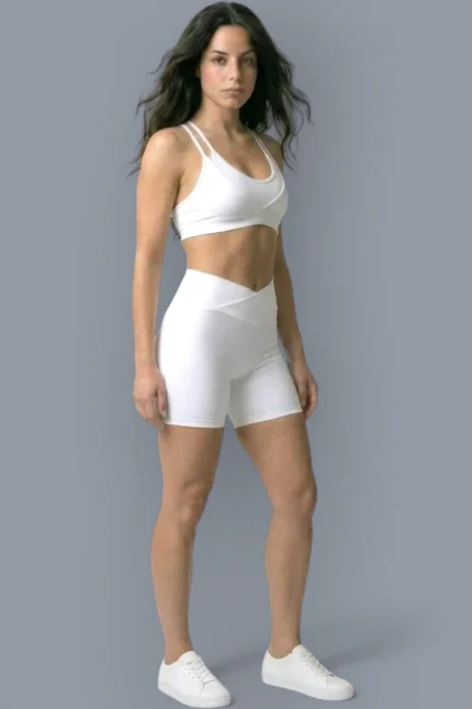 Off White Seamless Set — Top + Shorts