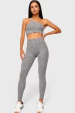 BCult Alpine Sculpt Textured Leggings — Marl