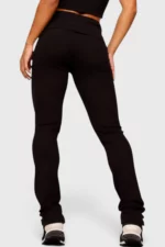BCult Bellevue Noir Ribbed Flare Trousers — Black – Image 3