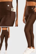 BCult Coffee Brown Mesh Detail Leggings - immagine 3