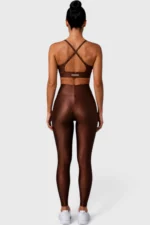BCult Coffee Brown Mesh Detail Leggings - immagine 2