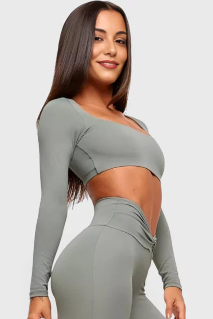 BCult Lago Verde Long-Sleeve Top — Aloe