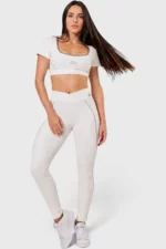 BCult Off-White Brown Piping Long-Sleeve Top - Image 3