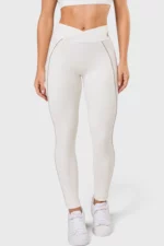 BCult Off-White Brown Piping Leggings - immagine 2