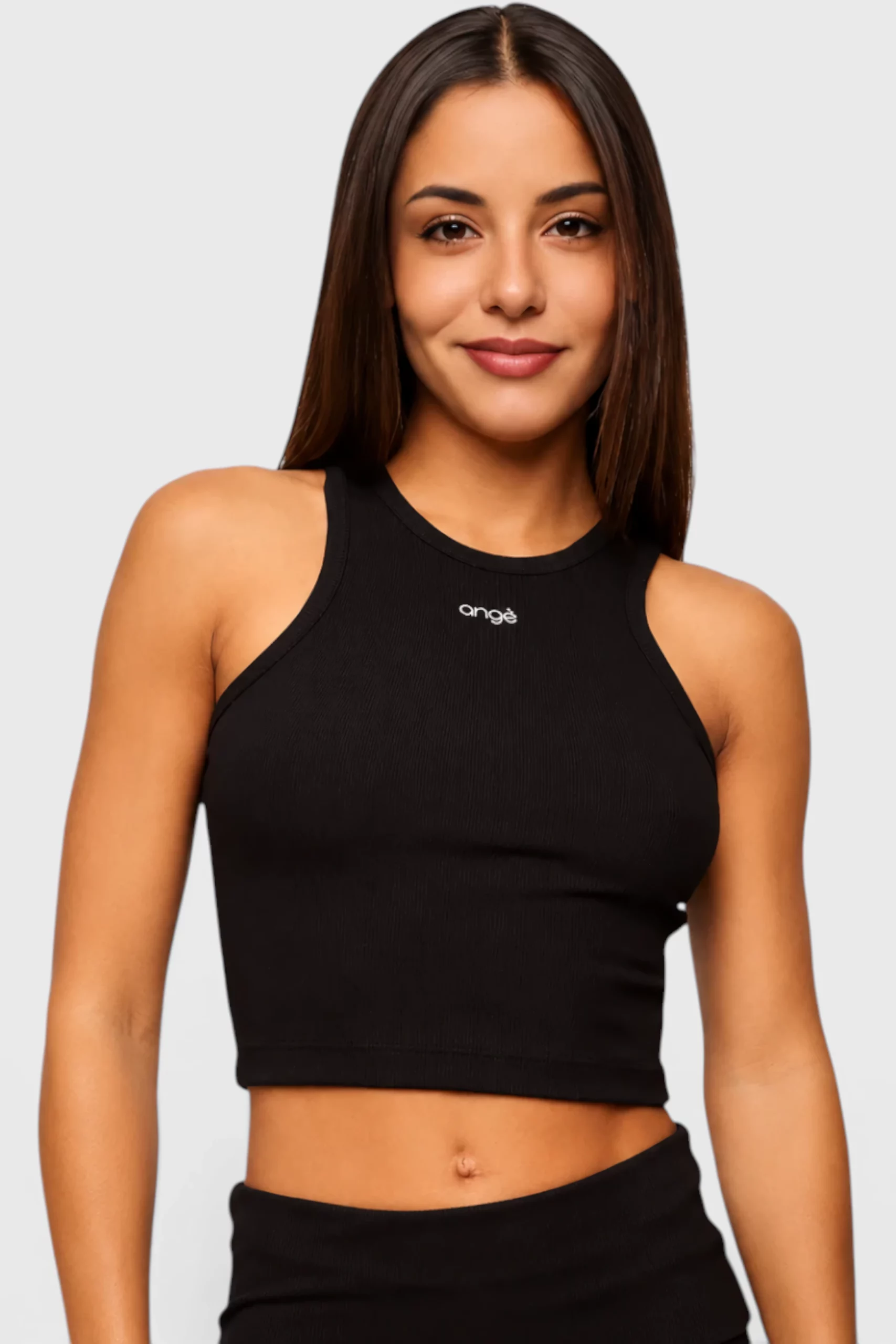 BCult Bellevue Noir Ribbed Cropped Tank Top Black - 01 BCult Bellevue Noir Ribbed Cropped Tank Top — Black - Image 1