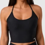 BCult Black Fine-Strap Cropped Top