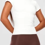 Cream fitted short-sleeve top Touch