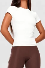 Cream fitted short-sleeve top Touch