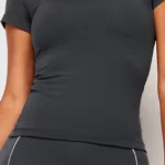 Storm grey fitted short-sleeve top Touch