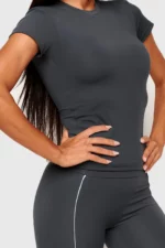 Storm grey fitted short-sleeve top Touch