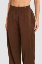 Cacao brown wide-leg trousers with pockets