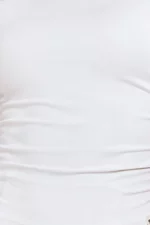 Off-white draped short-sleeve top
