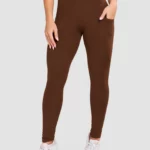 Cacao brown leggings with a side pocket
