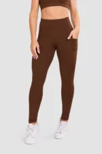 Cacao brown leggings with a side pocket