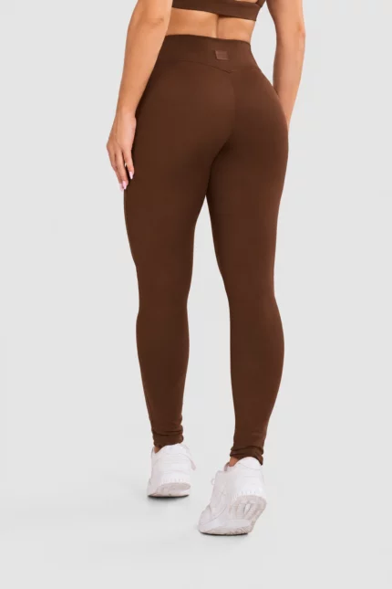 Cacao brown leggings with a side pocket