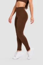 Cacao brown leggings with a side pocket