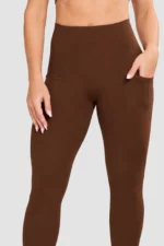 Cacao brown leggings with a side pocket