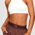 Cream racerback crop top Frame