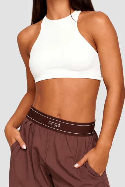 Cream racerback crop top Frame